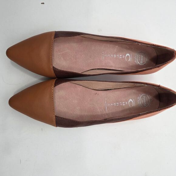 Jeffrey Campbell women SZ 8M Bloc Leather Brown Pointed Toe Hidden Heel Shoe - Picture 2 of 7